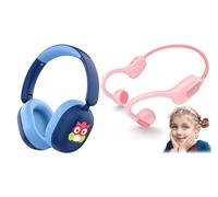 LOBKIN Kids Headphones Open Ear,Bluetooth 5.3 Air Conduction Wireless Lightweight Toddler Earbuds IPX5 Waterproof with Microphone for School,Home and Outdoor Activities Gifts for Boys Girls
