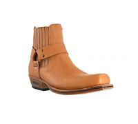 Loblan Boots 096 Short Ankle Original Classic Square Toe Brown Leather Biker Bike Cowboy Western