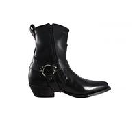 Loblan Boots 1057 Ladies Black Shiny Leather Classic Cowboy Short Ankle Original Western Hand Made Bike Biker Ladies UK - 5