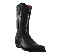 Loblan Boots 194 Black Shiny Leather Classic Cowboy Original Western Hand Made Mens UK - 13