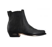 Loblan Boots 298 Black Leather Classic Cowboy Original Western Hand Made Bike Biker Short Ankle Mens UK - 10