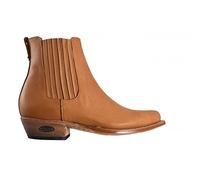 Loblan Boots 500 NARROW Fit Cowboy Western Short Ankle Tan Leather Classic Original Biker Bike