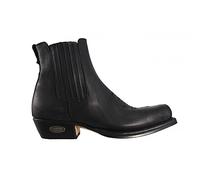 Loblan Boots 517 Black Leather Square Toe Short Ankle Original Classic Cowboy Western Bike Biker