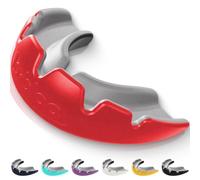 lobloo® Slick Sports Mouthguard - Ultra Slim 1mm | Dentist-Level Protection | Modified Vacuum-Fit Fusion | Oxygen Flow & Comfort | MMA, Boxing, Football, Basketball. (Large +14yrs, Red)