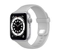 Lobnhot Compatible with Apple Watch Strap 45 mm 42 mm 44 mm, Soft Sport Silicone Replacement Strap Compatible with iWatch Series 7 SE 6 5 4 3 2 1 for Men and Women (42/44/45 mm Fog)