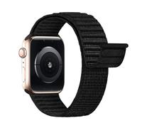 Lobnhot Nylon Sport Loop Compatible with Apple Watch Strap 40mm 41mm 38mm 46mm 45mm 44mm 42mm Women Men, Adjustable Sports Strap Replacement for iWatch Series 10 9 8 7 6 5 4 3 2 1 SE Black