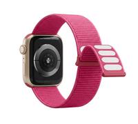Lobnhot Nylon Strap Compatible for Apple Watch Straps 42mm 44mm 45mm 46mm, Adjustable Soft Sports Band Compatible with iWatch Series 10 9 8 SE 7 6 5 4 3 2 1, Rose Red