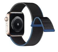 Lobnhot Nylon Strap Compatible with Apple Watch Straps 44mm 42mm 45mm 46mm, Adjustable Sports Band Compatible for iWatch Series 10 9 8 7 6 SE 5 4 3 2 1, Charcoal