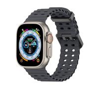 Lobnhot Ocean Strap Compatible with Apple Watch Ultra 2 / Ultra 49mm 45mm 44mm 42mm Women Men, Silicone Sports Strap Replacement for iWatch Ultra 2 Series 9 8 7 6 5 4 3 2 1 SE, Midnight