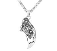 LOBON Animal Necklace for Men Women Creative Spider Snake Goat Shape Pendant Stainless Steel Amulet Necklace Jewelry Gift, Stainless Steel, No Gemstone