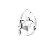 LOBON Spartan Mask Ring Men's Vintage Stainless Steel Viking Warrior Helmet Amulet Ring Jewelry, Metal, No Gemstone