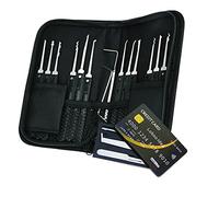 Loboo Idea 17-Piece Lock Pick Set/Lock Picking Kit/Lockpicking Key Extractor Tool for Beginners and Locksmith Training (17-Pieces Lock Pick Took Kit, Black)