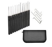 Loboo Idea 17-Piece Lock Pick Set/Lock Picking Kit/Lockpicking Key Extractor Tool with Leather Wallet Bag for Beginners and Locksmith Training