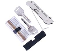 Loboo Idea 7-in-1 Lock Picking Set with Transparent 2-in-1 Training Lock with E-Guides for Beginner and Pro Locksmiths