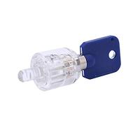 Loboo Idea 7 Pins Tubular Lock/Seven Core Plum Lock, Cylinder Transparent Pick Cutaway Practice View Padlock Training Skill Locksmith Hardware Key