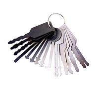 Loboo Idea Car Jiggler Lock Pick Set, 16 Piece Full Master Key for Auto Car, Multi-Purpose Key for Car Doors, Auto Jiggler Lock Pick Set and Repair Tools (16 pcs, Silver White)