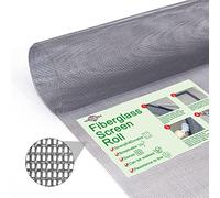 Loboo Idea Fiberglass Window Screen Mesh Replacement Roll of Screen (1x15 Meters Roll of Screen, Grey)