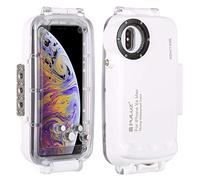 Loboo Idea iPhone XS MAX Waterproof Diving Housing Case, 40m/130ft Waterproof Diving Housing Case for Surfing Swimming Photo Video Taking Underwater Cover (For iPhone XS MAX, Transparent)