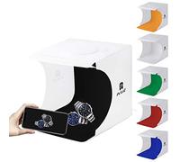 Loboo Idea Mini Photo Studio Box for Jewellery and Small Items, White Folding Lighting Softbox with 20 LED Lights + 6 Backdrops for Product Display (24cm x 23cm x 22cm)