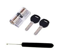 Loboo Idea Transparent Practice AB KABA Lock Cylinder with Professional Lock Picking Hook for Beginner and Pro Locksmiths