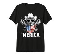 Lobster American Flag Bandana Sunglasses Cowboy Hat Country Premium T-Shirt