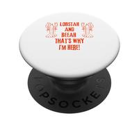 Lobster and Beer That's Why I'm Here Maine Humor PopSockets Adhesive PopGrip