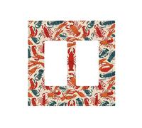 Lobster and Crab Dual-Texture Roman Frame Switch Plate â€“ Premium Pc Wall Switch Cover with Full-Panel Embossed Print, Heavy-Duty 100°c Heat & Fade Resistant Design for Residential & Commercial Use