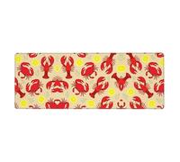 Lobster and Crab Extra Large Desk Pad,Non-Slip Rubber Base Mat, for Keyboard, Mouse and Desk Protection