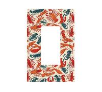 Lobster and Crab Premium One-Gang Decorative Switch Plate Cover with Textured Fabric-Grain Finish & Accent Dot Design â€“ Durable Pc Material Wall Plate for Residential and Commercial Use