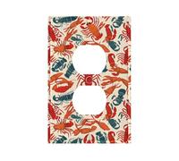 Lobster and Crab Premium Single-Gang Roman Frame Switch Plate â€“ Realistic Leather-Texture Finish, Durable Pc Material Wall Cover for Residential & Commercial Use (Includes Decorative Screws)
