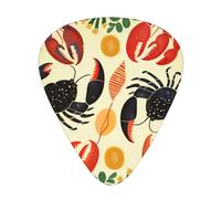 Lobster And Crab Printed Custom 12 Pieces Guitar Pick In A Box,The Pick Makes Sound Clear, Ukulele, Electric Bass (0.46 0.71 0.96mm)