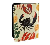 Lobster and Crab Printed Passport Holder - 6.5 x 4.5 Inch RFID Blocking Travel Wallet,Stylish Passport Cover,Lightweight Document Organizer for Cards