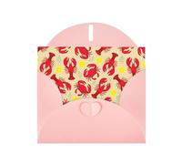 Lobster And Crab Printing Horizontal Love Buckle Pearl Paper Holiday Greeting Card With Envelopes For Friends, Family