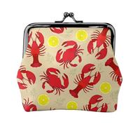 Lobster and Crab Printing Lightweight Minimalist Wallet, Compact Coin Pouch for Gym Visits and Errands