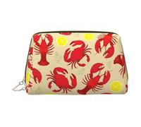 Lobster and Crab PVC Leather Makeup Bag Cosmetic Pouch Travel Organizer Toiletry Clutch