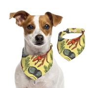 Lobster and Lemon Dog Bandanas,Summer Bandanas for Dogs Washable Adjustable Dog Triangle Scarf Bibs Cute Pet Bibs for Medium Large Dogs Puppy and Cats Small