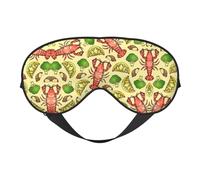 Lobster and Lemon Night Mask Soft Reversible Eye Cover Adjustable Strap Light Blocking Comfortable Rest