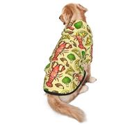 Lobster And Lemon Print Dog Hoodie For Medium To Large Dogs, Warm, Soft, Breathable Sweatshirt, Easy To Wear Jumper For Winter And Fall, Pet Coat Pullover