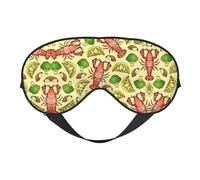 Lobster and Lemon Printing Reversible Design Sleep Mask, Ideal for Camping, Meditation & Shifts, Snug Fit,No Light Leakage