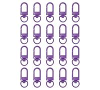 Lobster Claw Clasps, Metal Swivel Snap Hooks, 20Pcs 33mm Bag Strap Clips, Lanyard Clips for Keychains Purses Charm Jewelry Making Connector DIY Craft Accessories by sourcing map (Dark Purple)