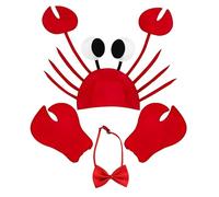 Lobster Costume, Crab Costume, Under The Sea Costumes Hats Claws Set For Party Halloween Crab Eyes Headband with Antenna Giant Sea Creature Cosplay Set