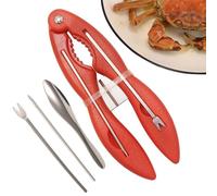 Lobster Crackers and Picks, Crackers and Crab Tools Set - Stainless Steel Crab Picking Tool Set 4 Pieces for Crab Tongs Ergonomic Seafood Tools
