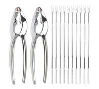 Lobster Crackers and Tools Set Includes 2PCS Crab Cracker and 10PCS Crab Forks Stainless Steel Seafood Tools Set for Home Restaurant