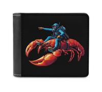 Lobster Diving with Scuba Diver Bi-fold Men's Wallets with 6 Card Slots Slim Travel Purse Leather Money Clip