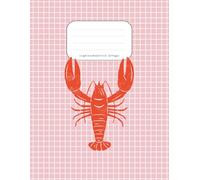 Lobster Graph Paper Notebook, Pink Cover - 8.5 x 11 Inches, 120 Pages - Grid Notebook for Math, Drawing, Engineering, and Note Taking