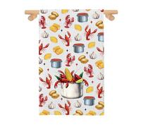 Lobster Kitchen Towel Crawfish Lover Gift Seafood Chef Gift Ocean Beach Red Lobsters Inspired Dish Tea Towel (Lobster Kitchen2)