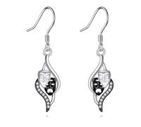 Lobster/Lacrosse/Sacred Heart/Comedy and Tragedy Masks/Pressed Flower/DNA/Piano/Lotus Yoga/African/Olive/Forget Me Not Earrings Sterling Silver Dangle Earring for Women