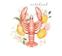 Lobster Notebook - Mediterranean Coastal Lined Journal: Minimalist watercolor notebook inspired by Italian summer aesthetics, seaside cafés and slow living moments