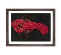 Lobster On Black By Marsden Hartley Classic Painting Framed Print | A2 Walnut Framed Wall Art | Ready to Hang | Classic Animal Picture | Living Room Bedroom Lounge Office