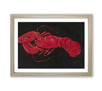 Lobster On Black By Marsden Hartley Classic Painting Framed Print | A4 Oak Framed Wall Art | Ready to Hang | Classic Animal Picture | Living Room Bedroom Lounge Office